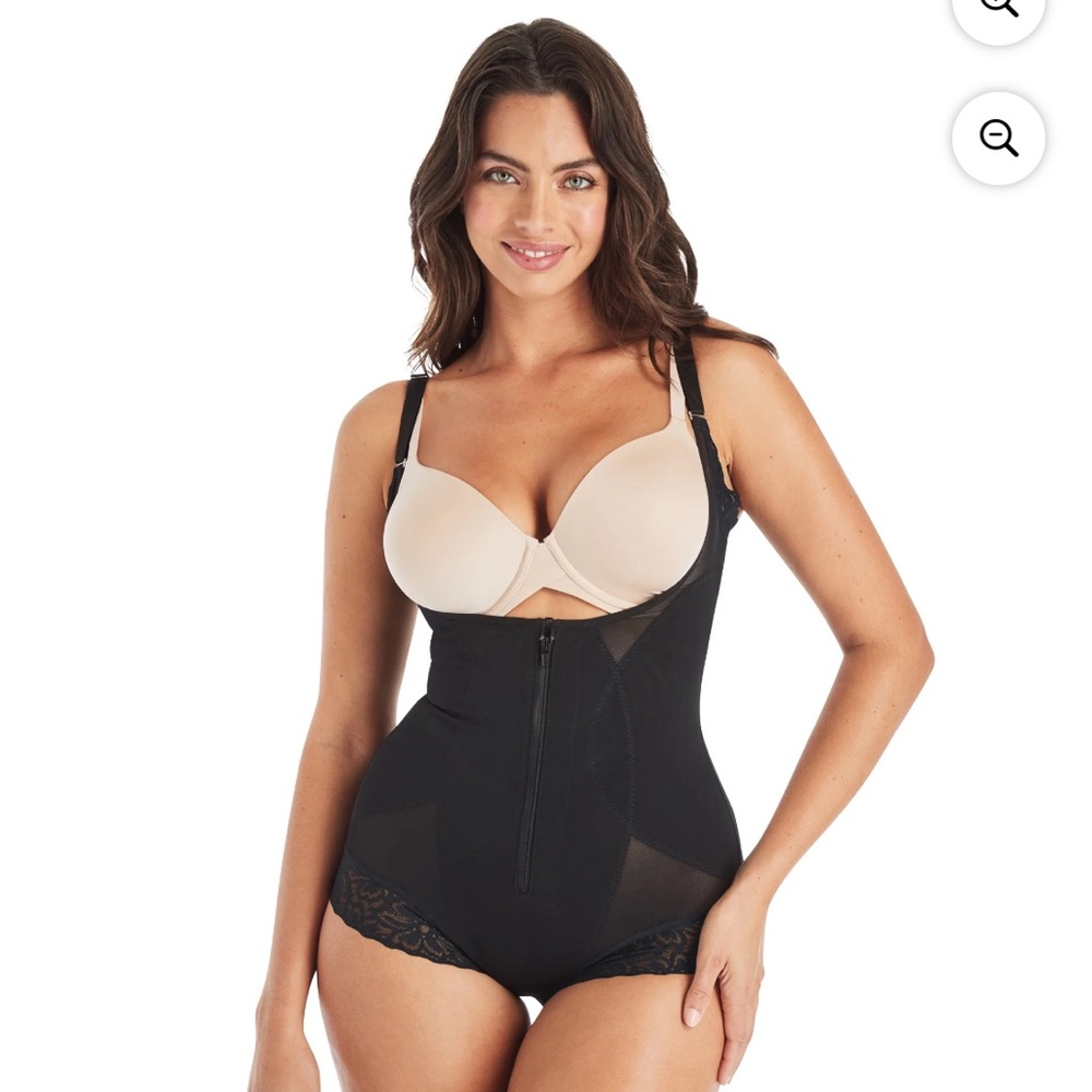 Maidenform Black Shapewear Bodysuit Under bust corset girdle size Medium
